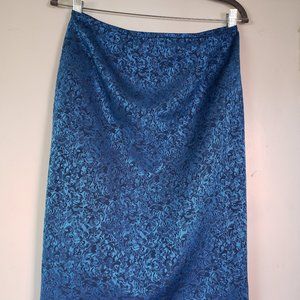 Brocade style blue Collections by Le Suit skirt (Size 8)